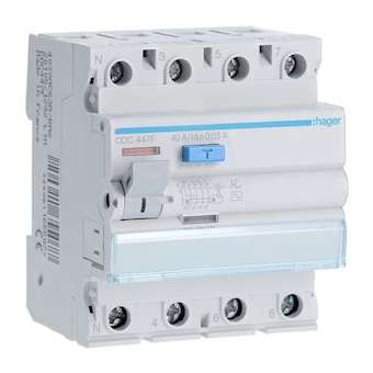 Interrupteur différentiel 4P 40A 30mA type AC 60Hz|Hager-HAGCDC447F
