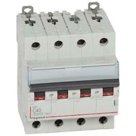 Disjoncteur DX³ 6000 -vis/vis- 4P- 400V~-40A-courbeC-peigne HX³ trad 4P - 4M|Legrand-LEG407902
