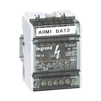 Répartiteur monobloc 4P à bornes 100A - 7 connexions par barreau - 4 modules DIN|Legrand-LEG004884