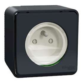 Mureva Styl - Prise courant 2P+T - saillie - IP55 - IK08 - connexion auto - gris|Schneider Electric-SCHMUR35031