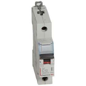 Disjoncteur DX³6000 10kA arrivée haut/départ bas vis U+N 10A courbe C - 1 mod|Legrand-LEG407698