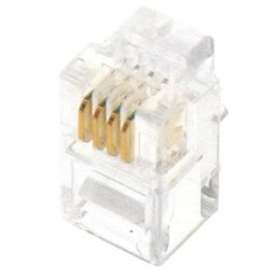 Lot de 10 connecteurs modular 4 points / 4 contacts CAT3|Gigamedia-GGMMJ4P4C