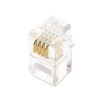 Lot de 10 connecteurs modular 6 points / 4 contacts CAT3|Gigamedia-GGMMJ6P4C