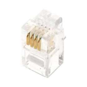 Lot de 10 connecteurs modular 6 points / 4 contacts CAT3|Gigamedia-GGMMJ6P4C