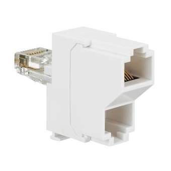 Doubleur saillie de RJ45 à 2 sorties réseau informatique|Legrand-LEG032748
