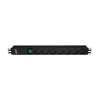 Bandeau 19' 7 prises UTE avec interrupteur bipolaire lumineux|Gigamedia-GGMB7PIAB