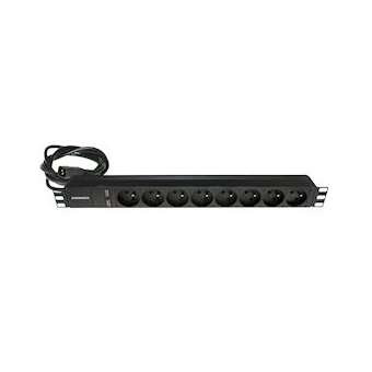 Bandeau 19' 8 prises UTE / cordon avec fiche IEC C14|Gigamedia-GGMB8PCC14