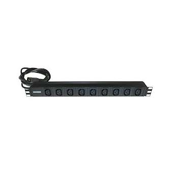 Bandeau 19' 9 prises IEC C13 / cordon avec fiche IEC C14|Gigamedia-GGMB9PC13CC14