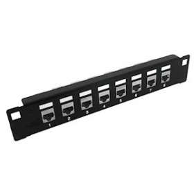 Panneau 8 ports Cat6A STP - Noir|Gigamedia-GGM123P86AFGMN