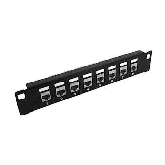 Panneau 8 ports Cat5e STP - Noir|Gigamedia-GGM123P8FGMN