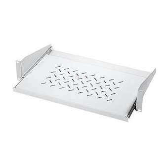 Etagère 19' à glissières 2 U - 2 points de fixation - prof 250 mm - Gris|Gigamedia-GGMEG250