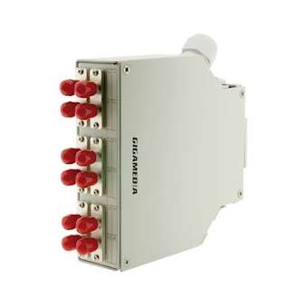 Boîtier optique RAIL DIN équipé 6 raccords SC/ST duplex multimode|Gigamedia-GGMDINFO6STMM