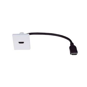 Plastron Adaptateur HDMI F/F avec cordon de 20 cm|Gigamedia-GGMHDMIPLAS02M