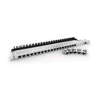 Panneau 19' 0.5U avec 24 noyaux (NKJSC6ATL) CAT6A 4PPOE blindés, (ID 01/24)|Gigamedia-GGMNKJS24PC6A05