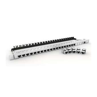 Panneau 19' 0.5U avec 24 noyaux (NKJSC6ATL) CAT6A 4PPOE blindés, (ID 25/48)|Gigamedia-GGMNKJS48PC6A05