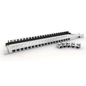Panneau 19' 0.5U avec 24 noyaux (NKJSC6ATL) CAT6A 4PPOE blindés, (ID 25/48)|Gigamedia-GGMNKJS48PC6A05