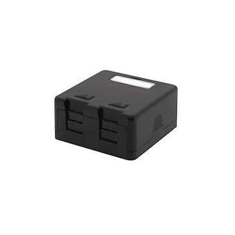 Boîtier 2 ports RJ45 keystone avec volets de protection, noir|Gigamedia-GGMBOX002KVN