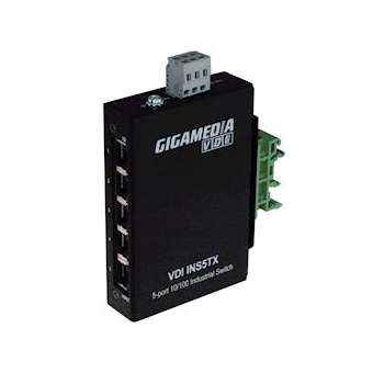 Switch Industriel non-manageable RAIL DIN 5 ports 10/100Base-TX -Alu|Gigamedia-GGMINS5TX