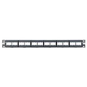 Patch Panel, 24 Port, Modular, Black|-PUICPP24WBLY