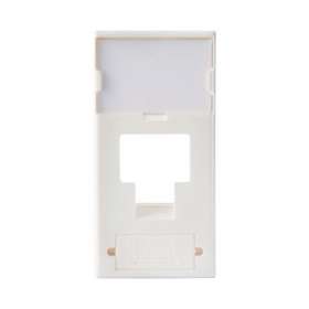 Face avant 22,5x45 pour 1 RJ45, Blanc|Corning Pouyet-POUFP2MF1K