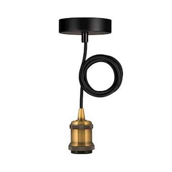 Suspension Oslo E27 Or Antique 1.5M 2C Noir|Bailey-BIY141470