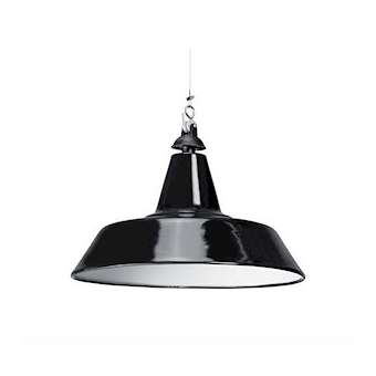 NOSTALGIE - Suspension déco E27 en acier noir(intérieur blanc),lampe non fournie|Aric-ARI4184