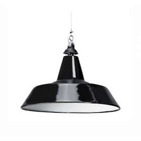 NOSTALGIE - Suspension déco E27 en acier noir(intérieur blanc),lampe non fournie|Aric-ARI4184