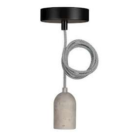 Suspension Bern E27 Béton 1.5M 2C Noir/Blanc|Bailey-BIY141473