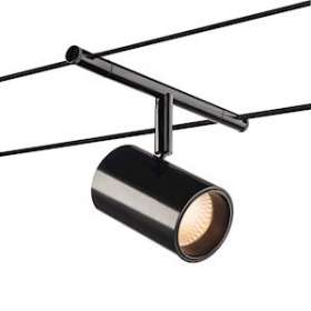 NOBLO SPOT, spot pour câble tendu T.B.T. intérieur, noir, LED, 8,5W, 2700K|SLV-DC51002694
