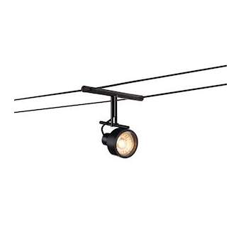 SALUNA, spot pour câble tendu, MR16, noir|SLV-DC5139130