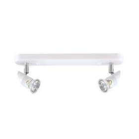 COMETE B2 - Plaf./Appl.Mur 2 spots GU10, blanc, a/lpes LED 6W 3000K 500lm incl|Aric-ARI0441