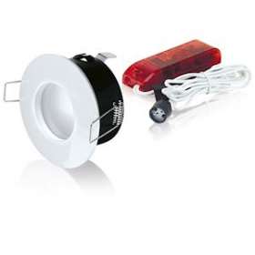 Marina - Kit SDB IP65 rond BL + lpe halogène + transfo TBTS & 1m|Aurora-ABIAL10110KT