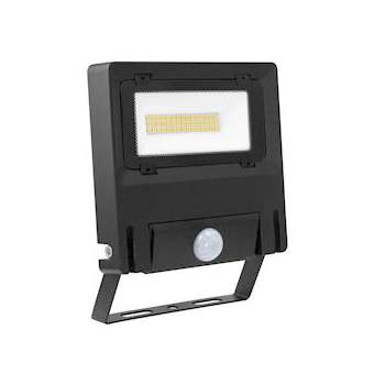 MICHELLE - Proj. Ext. IP65 IK08 noir 110DEG LED intég. 30W 3000K + détecteur PIR|Aric-ARI50785