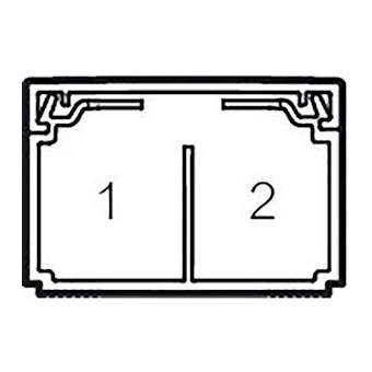 Goulotte distribution Viadis 60x40mm-Fond+couvercle-2 compart-Longueur 2m-Blanc|Planet wattohm-PLW16380