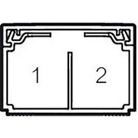 Goulotte distribution Viadis 60x40mm-Fond+couvercle-2 compart-Longueur 2m-Blanc|Planet wattohm-PLW16380