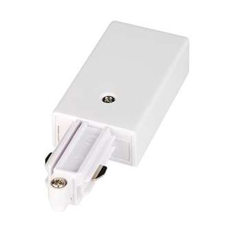 Alimentation, terre gauche, intérieur, pour rail 1 allumage en saillie, blanc|SLV-DC5143031