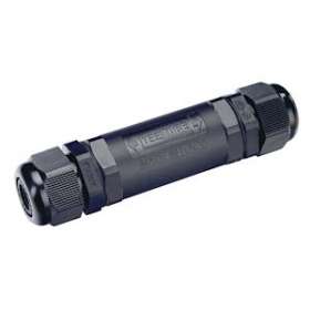 Boîte de connexion, extérieur, 3 pôles, noir, IP68|SLV-DC5228730