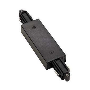 Connecteur droit pour rail 1 allumage 16A max, noir, avec alimentation|SLV-DC5143100