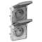 Double prise 2P+T précâblées à la verticale Plexo composable IP55 16A 250V -gris
