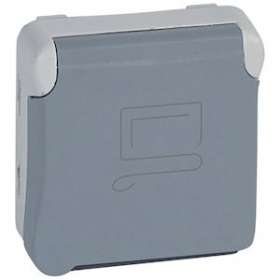 Prise de courant étanche 2P+T à détrompage Plexo composable IP55 16A 250V - gris|Legrand-LEG069553
