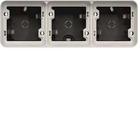 cubyko Boîte triple horizontale vide associable gris|Hager-HAGWNA683