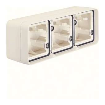 cubyko Boîte triple horizontale vide associable blanc IP55|Hager-HAGWNA683B