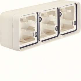 cubyko Boîte triple horizontale vide associable blanc IP55|Hager-HAGWNA683B