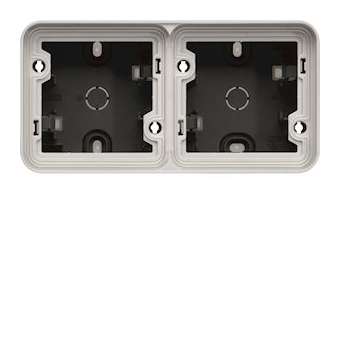 cubyko Boîte double horizontale vide avec 2 entrées associable gris IP55|Hager-HAGWNA682