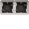 cubyko Boîte double horizontale vide avec 4 entrées associable gris IP55