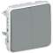 Double interrupteur ou va-et-vient étanche Plexo composable IP55 10AX 250V gris