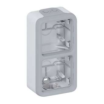 Boîtier Plexo 2 postes vertical - pour montage en saillie - gris|Legrand-LEG069954