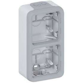 Boîtier Plexo 2 postes vertical - pour montage en saillie - gris|Legrand-LEG069954