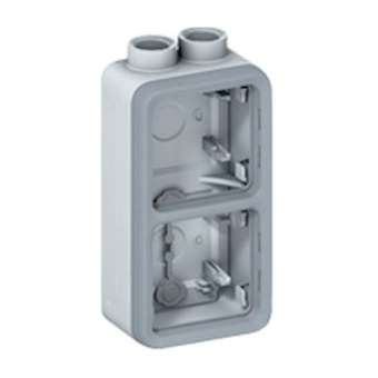 Boîtier à presse-étoupe 2 postes verticaux PG16 Plexo composable IP55 - gris|Legrand-LEG069664