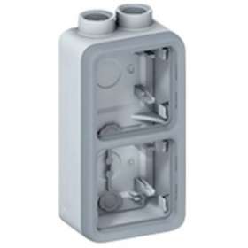 Boîtier à presse-étoupe 2 postes verticaux PG16 Plexo composable IP55 - gris|Legrand-LEG069664